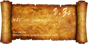 Vácz Zsanett névjegykártya